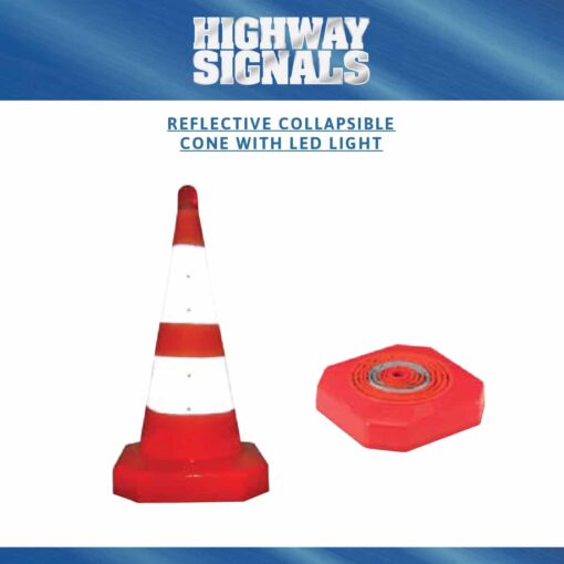 Reflective Collapsible Cone With LED Light