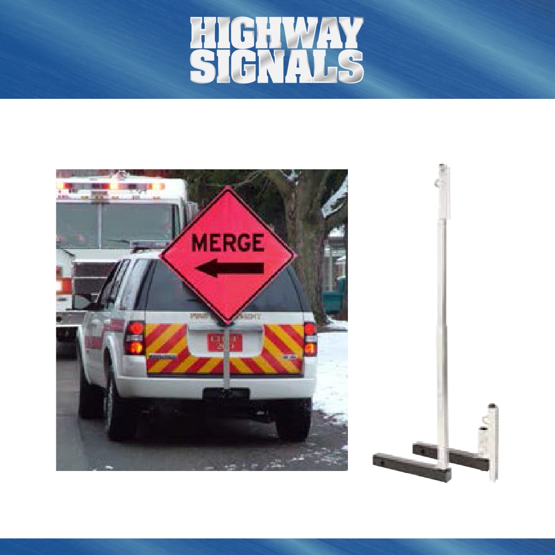 Vehicle Mount Hitch Adapter For Roll Up Signs