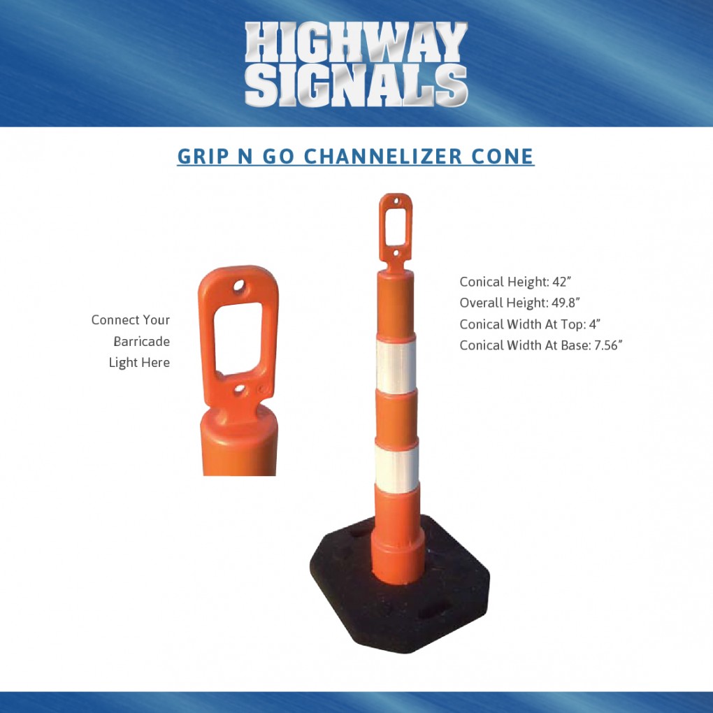 Channelizer and Delineator Cones and Posts for Traffic Safety