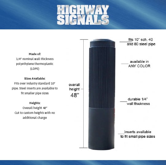 10″ Ribbed Decorative Bollard Cover Specifications