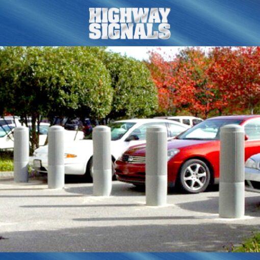 10″ Ribbed Decorative Bollard Covers Perfectly Fitted On Bollards On The Street