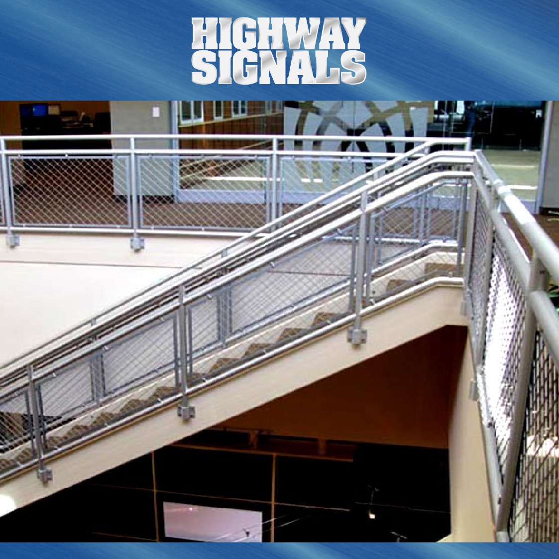 Aluminium Handrail Used To Cover An Escalator And Fence In Mall
