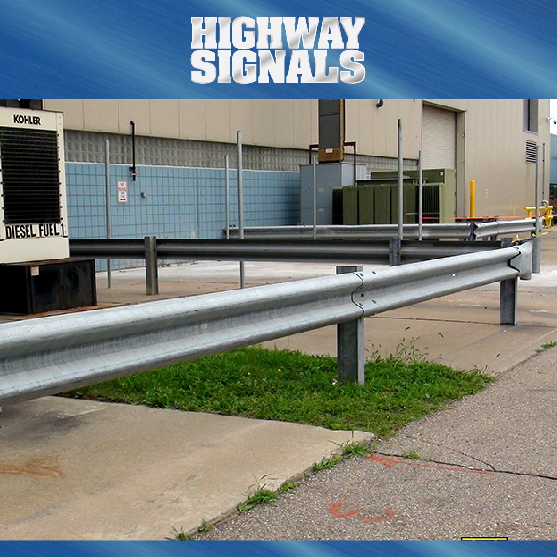 A Highway Guardrail Fence For An Industrial Complex