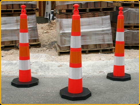 Channelizer Cones on Road