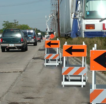 Fibercade Type I / II Highway Barriers for Road Work Safety