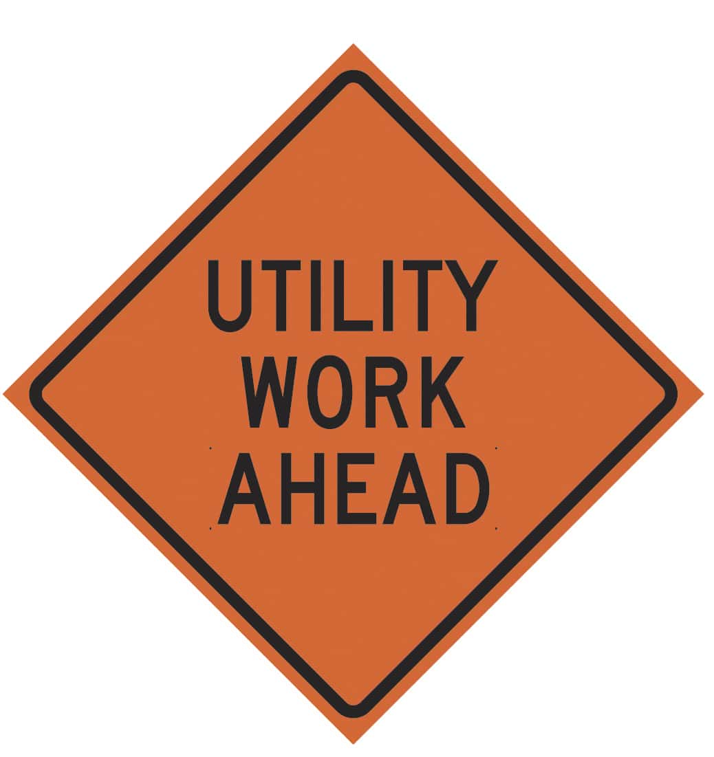 Roll-Up Traffic Sign - Utility Work Ahead