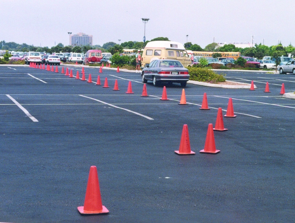 Traffic Cones On A Road For Directions