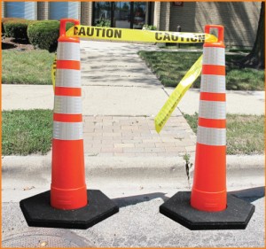 Watchtower Stacker Cone In Use On A Residential Street