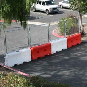 Water Wall Highway Barriers with Optional Fencing