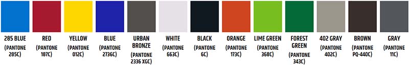 Bollard Color Chart