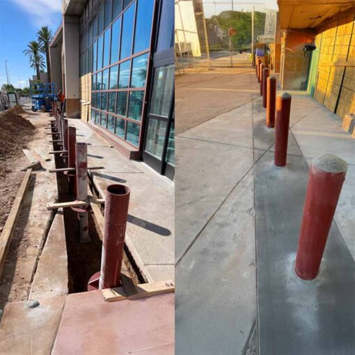 C40-S30 Vehicle Impact Bollards Installation